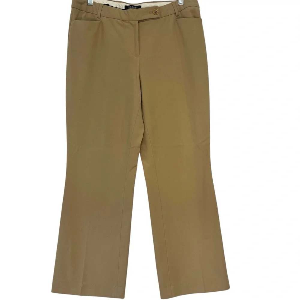 Talbots Womens Petites Tan Work Wear Pants Size 10P